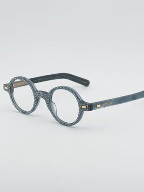 Valentino VLX-185C Eyeglasses Blue Pearl Crystal 43mm Round Frame